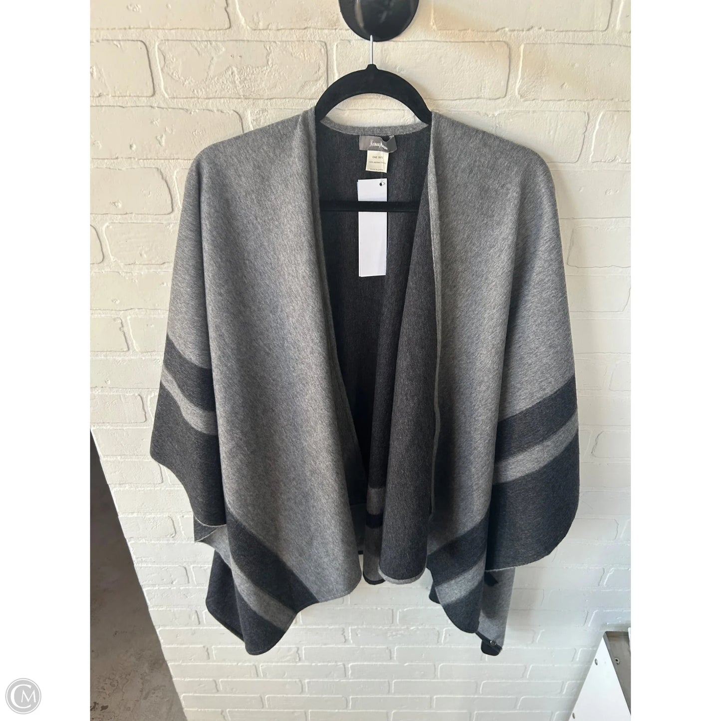 Shawl Designer By Neiman Marcus In Black & Grey, Size: Osfm