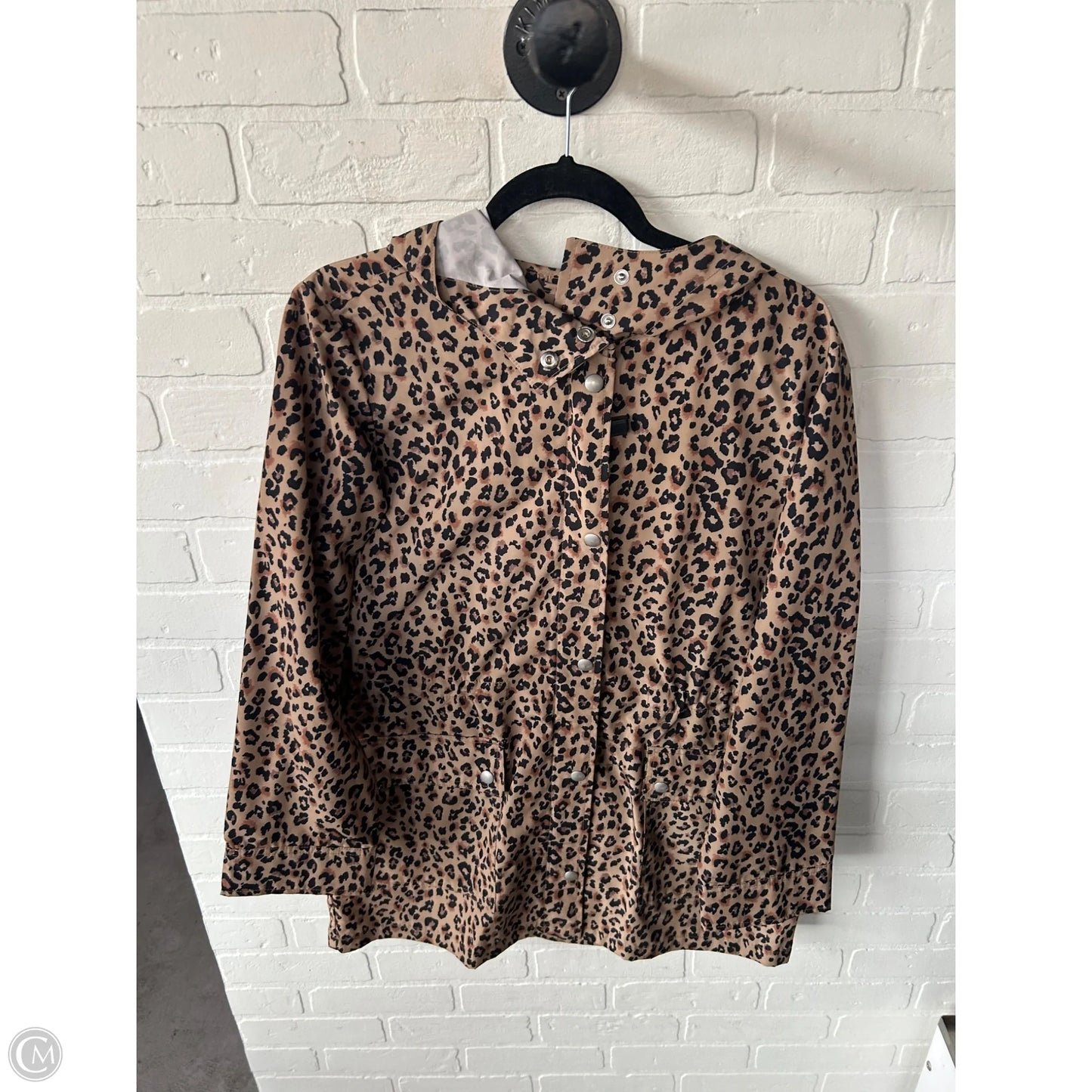 Jacket Windbreaker By J. Crew In Black & Brown, Size: M