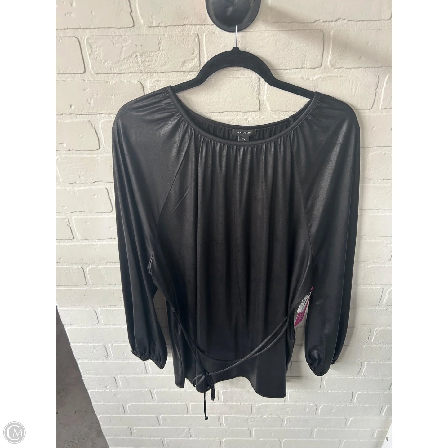 Top Long Sleeve By Halogen In Black, Size: 2x