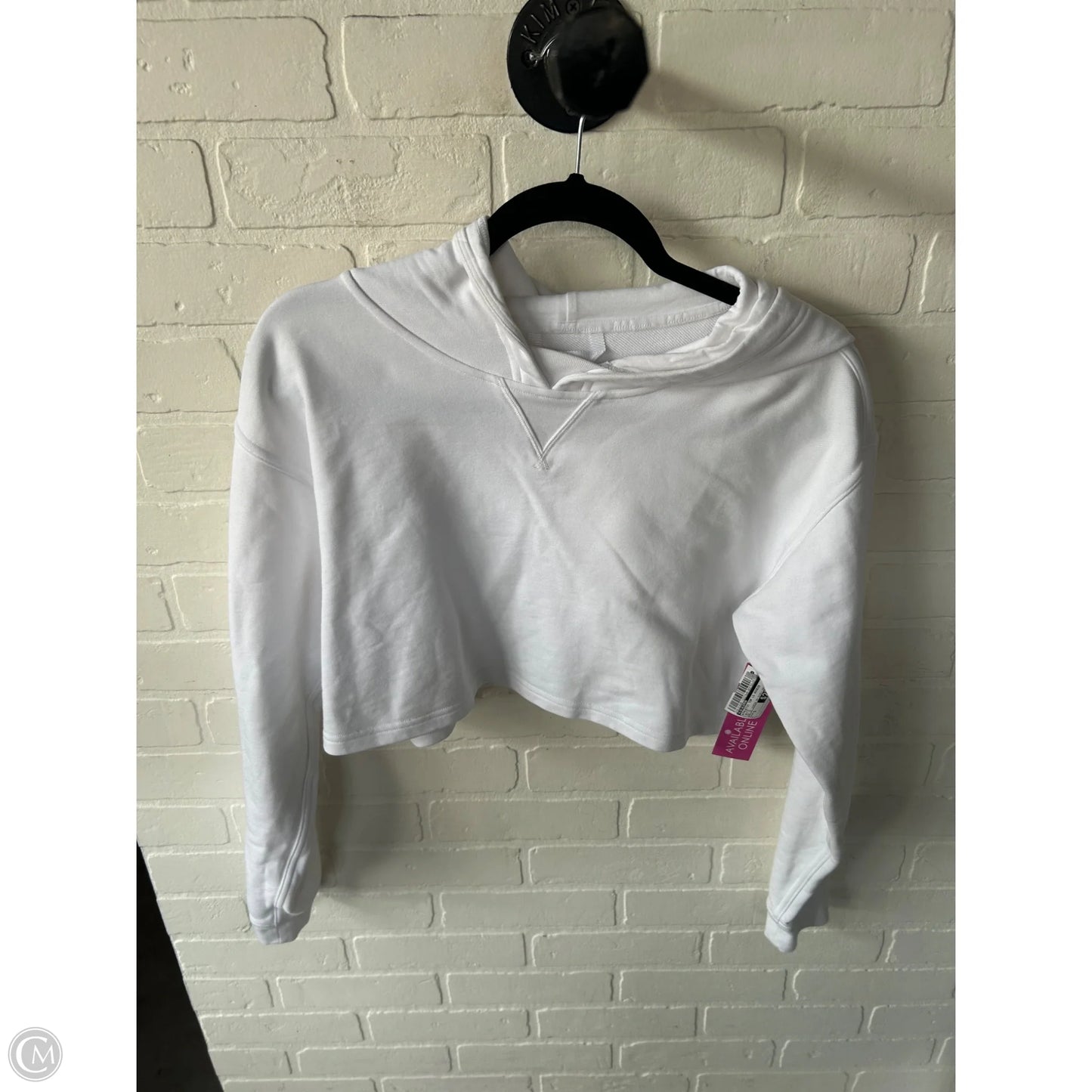 Athletic Top Long Sleeve Hoodie By Lululemon In White, Size: S