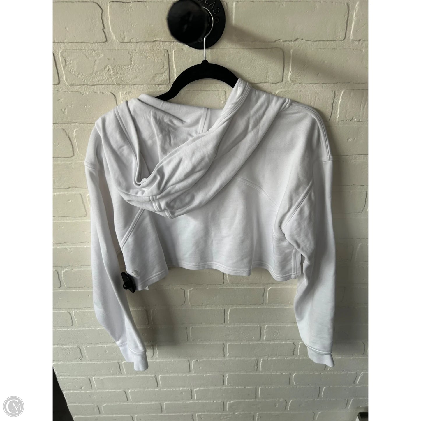 Athletic Top Long Sleeve Hoodie By Lululemon In White, Size: S