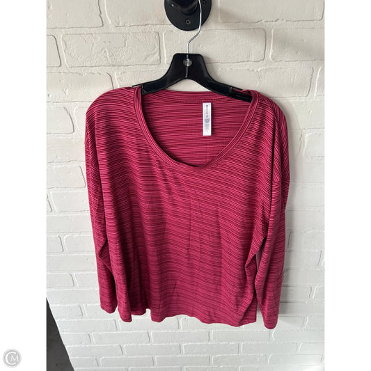 Athletic Top Long Sleeve Crewneck By Athleta In Pink & Red, Size: 1x