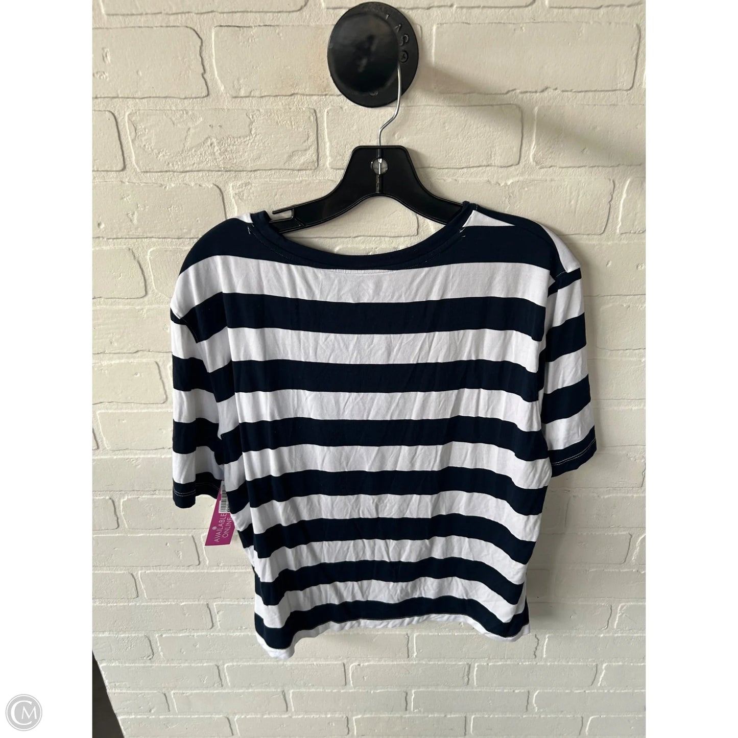 Top Short Sleeve Basic By Lou And Grey In Blue & White, Size: L