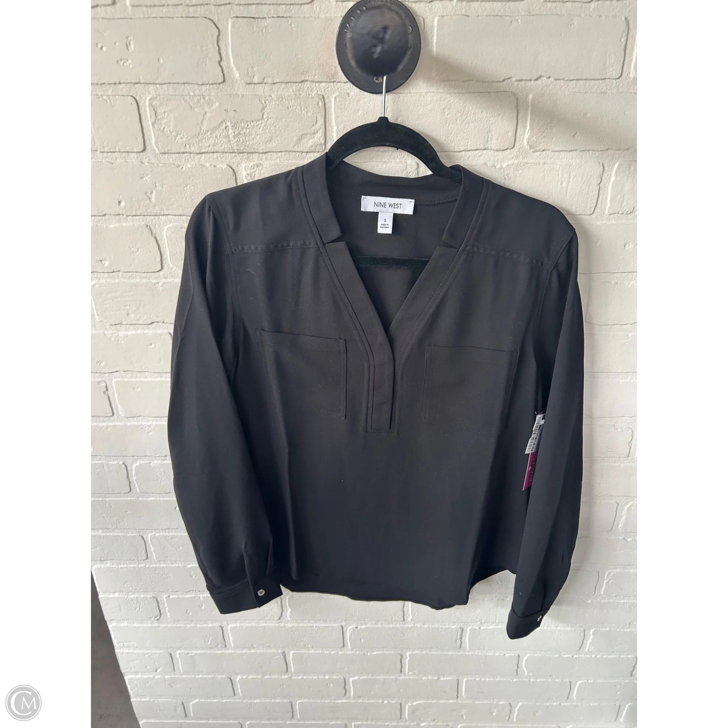 Top Long Sleeve By Nine West Apparel In Black, Size: S