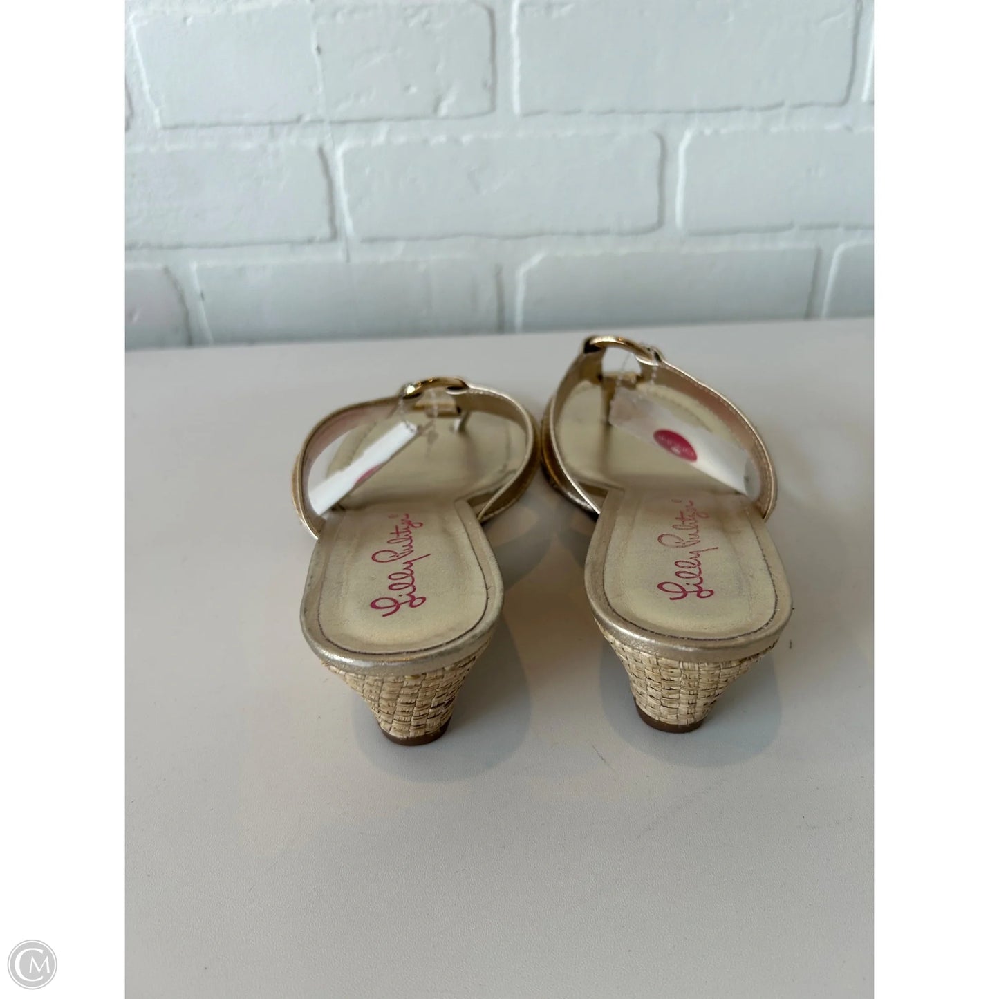 Sandals Designer By Lilly Pulitzer In Gold, Size: 6