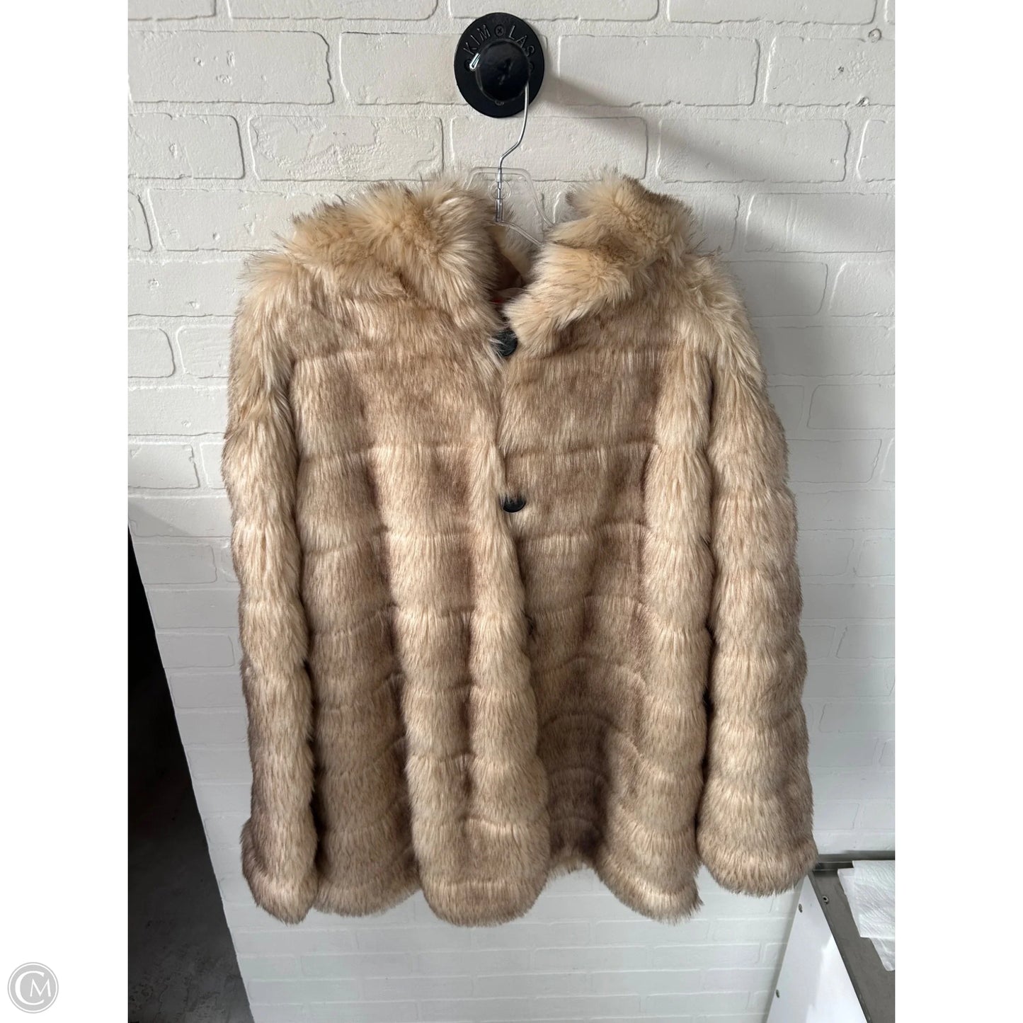 Coat Faux Fur & Sherpa By Clothes Mentor In Tan, Size: 1x