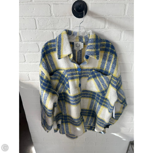 Jacket Shirt By Lili Sidonio In Blue & Yellow, Size: L