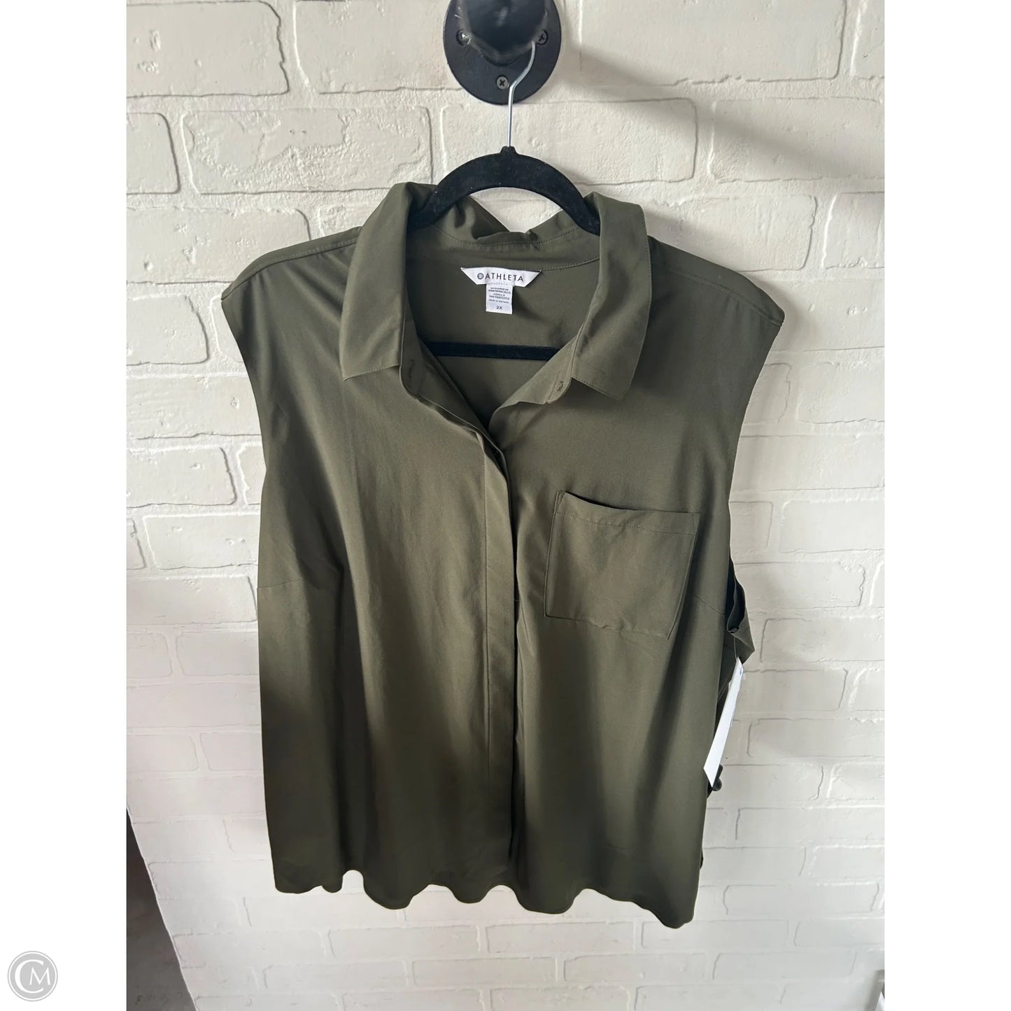 Top Sleeveless By Athleta In Green, Size: 2x