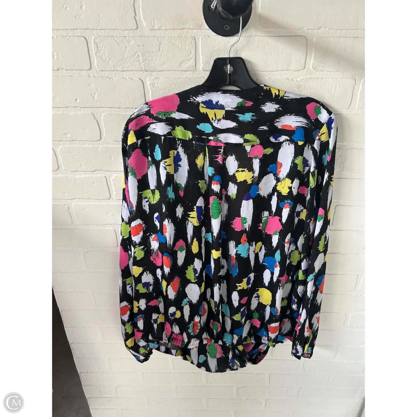 Top Long Sleeve By Liz Claiborne In Black & White, Size: 2x