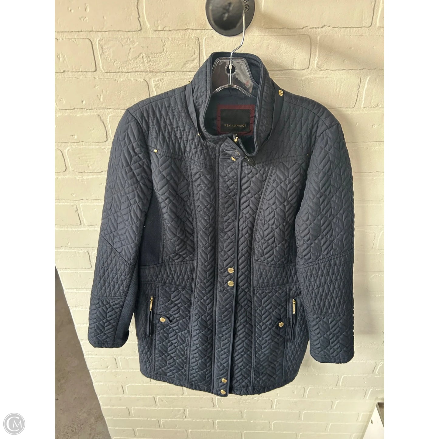 Coat Puffer & Quilted By Weatherproof In Navy, Size: M