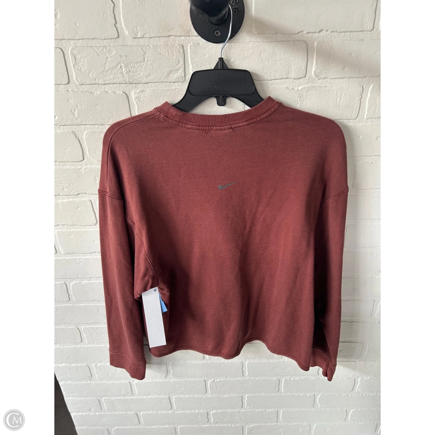 Athletic Top Long Sleeve Crewneck By Nike Apparel In Brown, Size: Xs