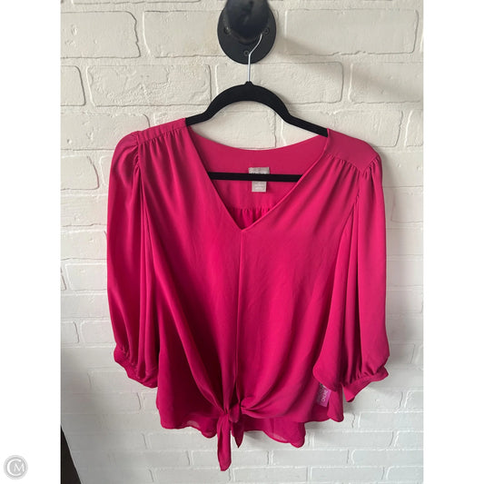 Top 3/4 Sleeve By Chicos In Pink, Size: S
