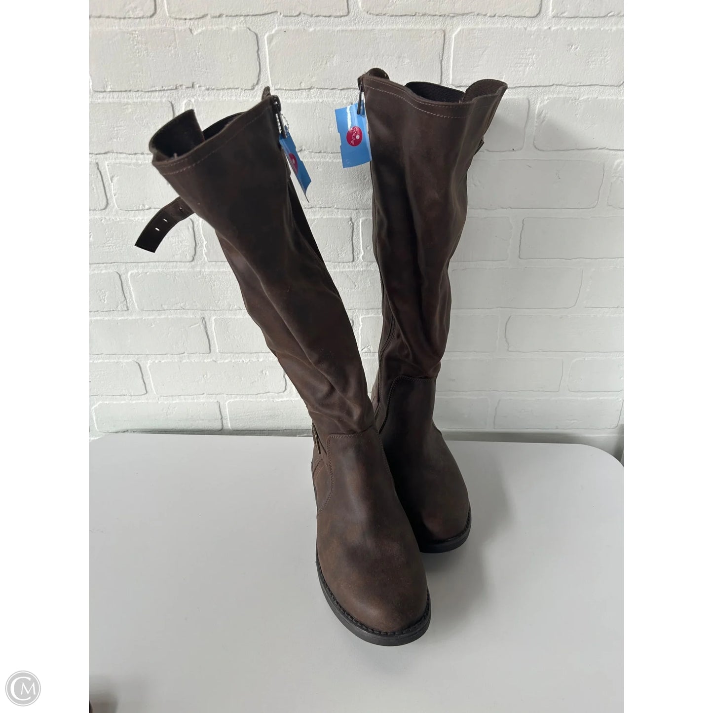 Boots Knee Flats By Torrid In Brown, Size: 9