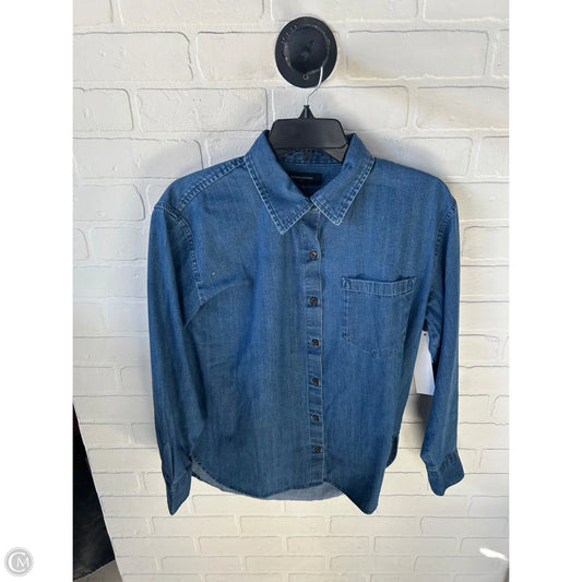 Top Long Sleeve By Banana Republic In Blue Denim, Size: M