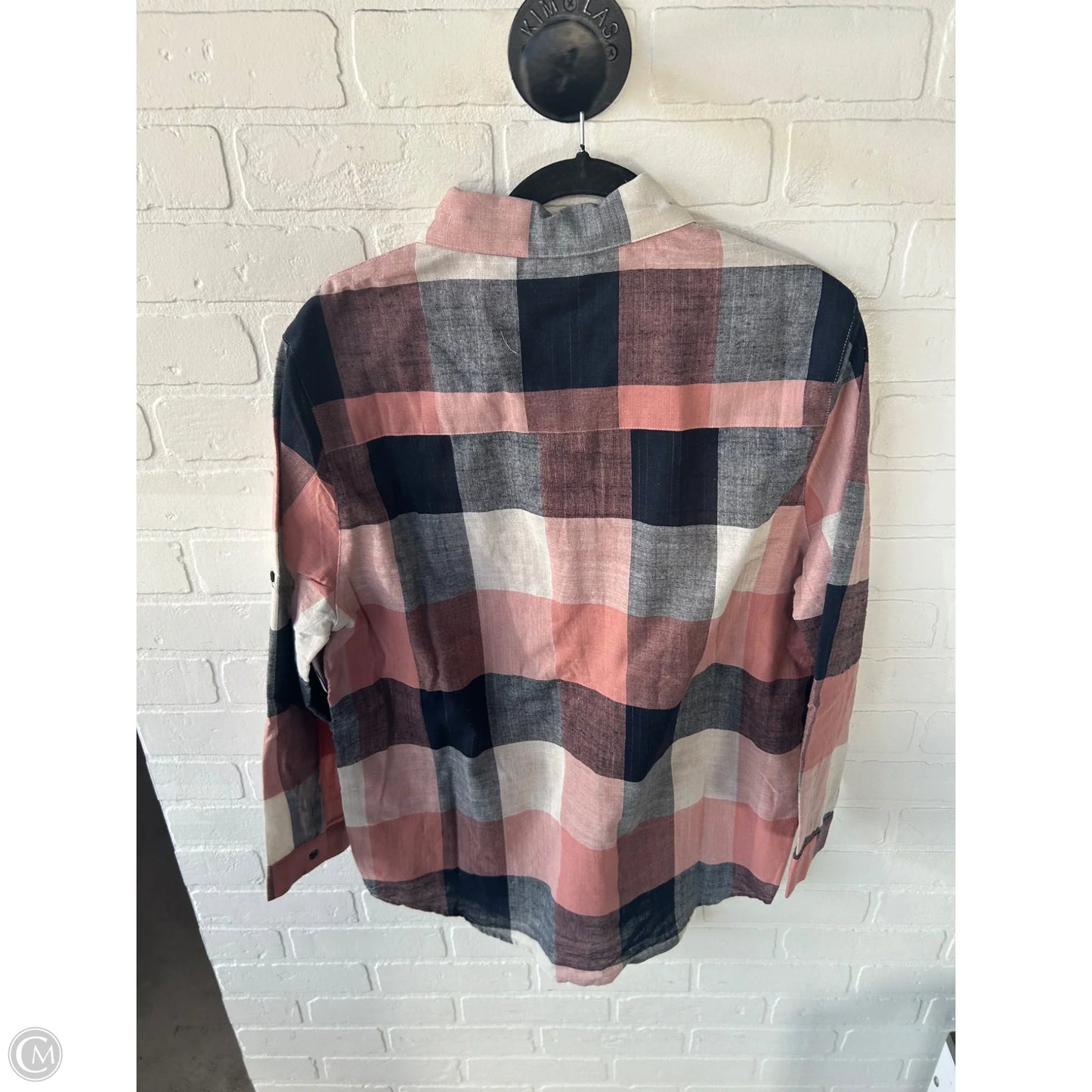 Top Long Sleeve By Pulse In Blue & Pink, Size: L