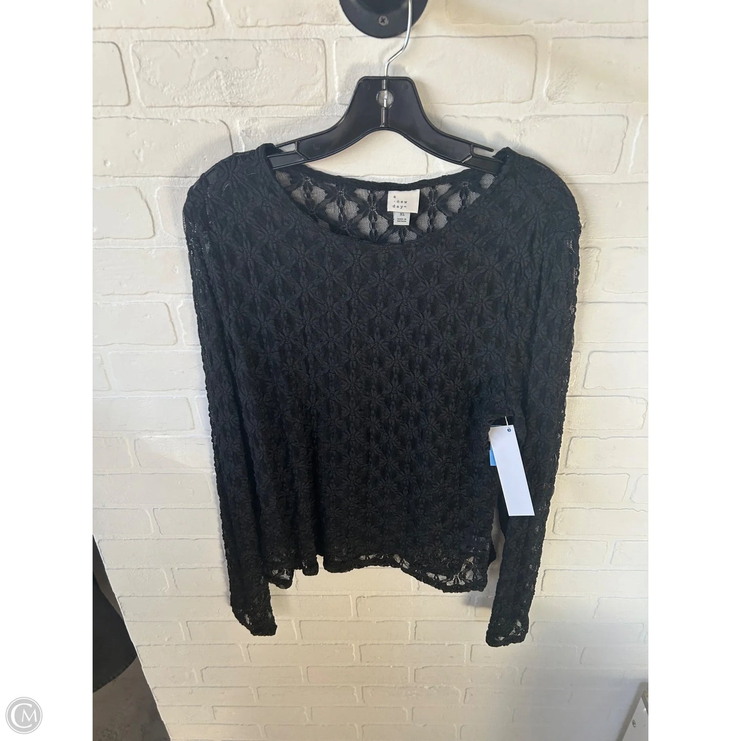 Top Long Sleeve By A New Day In Black, Size: Xl
