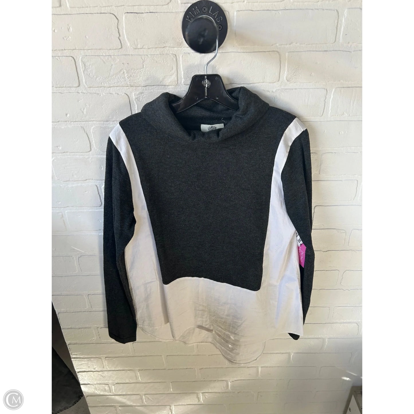 Top Long Sleeve By Clothes Mentor In Cream & Grey, Size: M