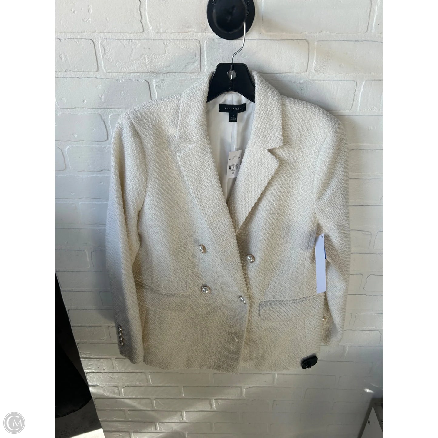 Blazer By Ann Taylor In Cream, Size: L
