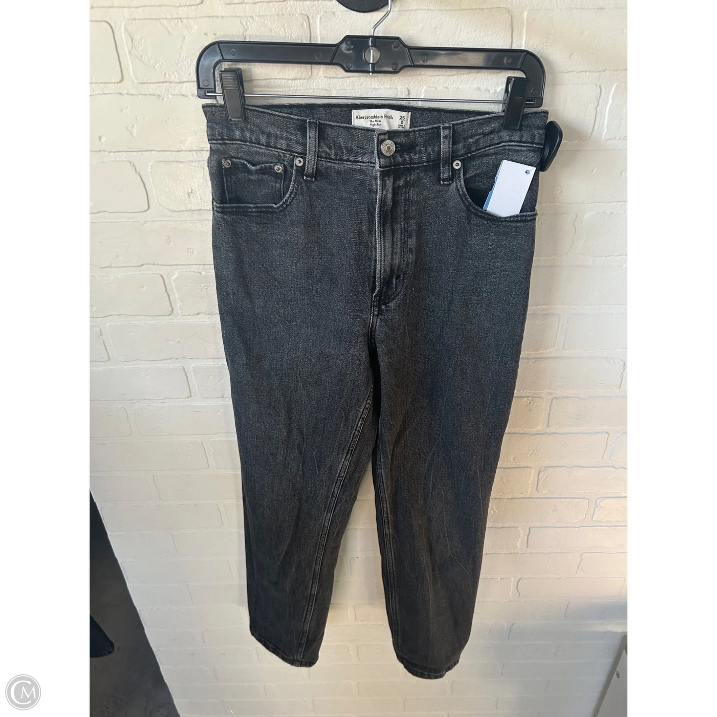 Jeans Straight By Abercrombie And Fitch In Black Denim, Size: 0