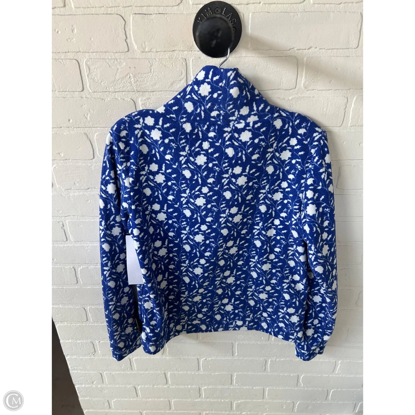 Top Long Sleeve By Cmb In Blue & White, Size: M