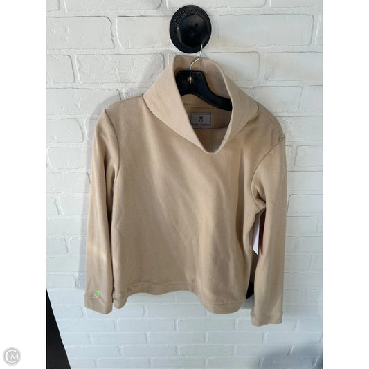 Top Long Sleeve By Cmb In Tan, Size: M