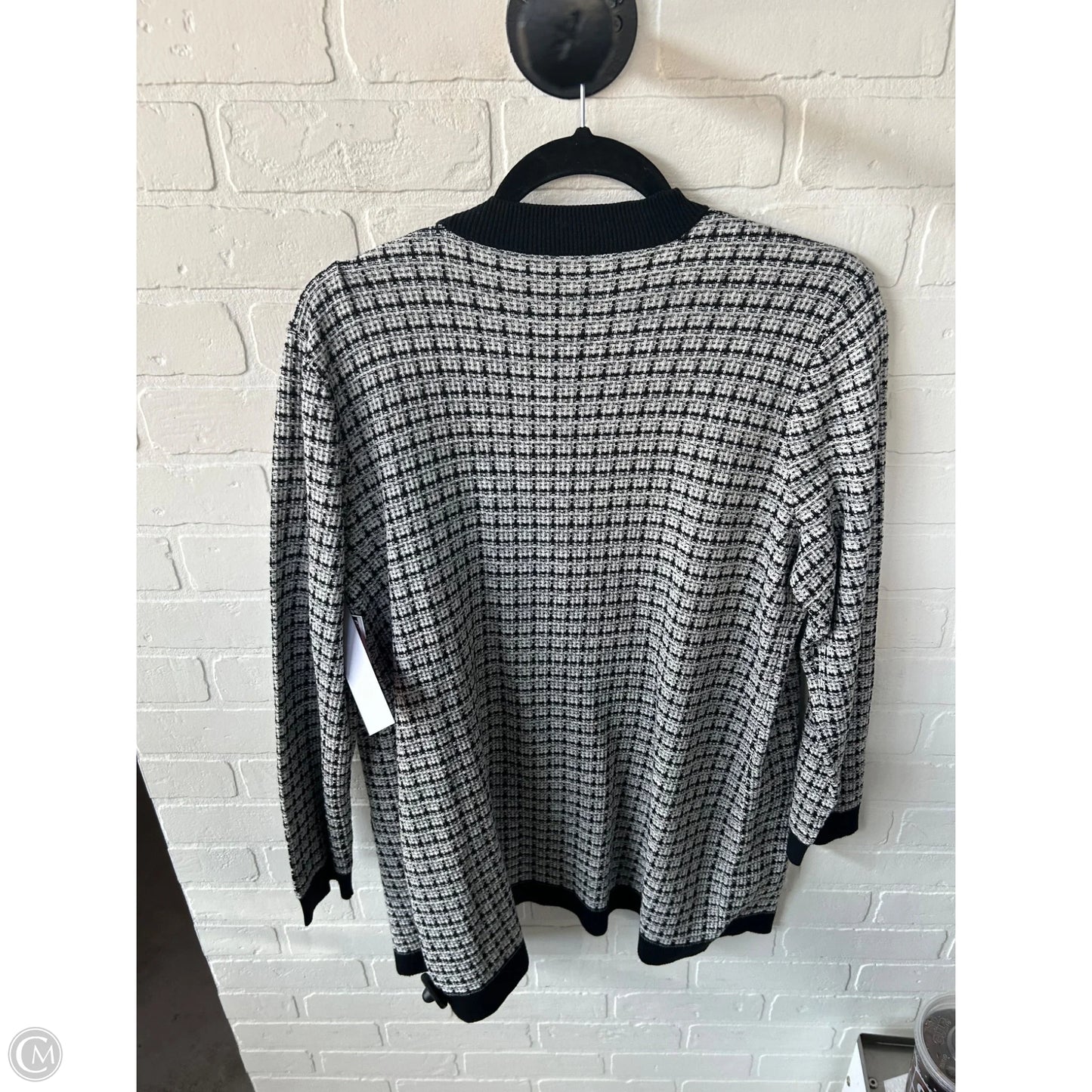 Sweater Cardigan By Talbots In Black & White, Size: M