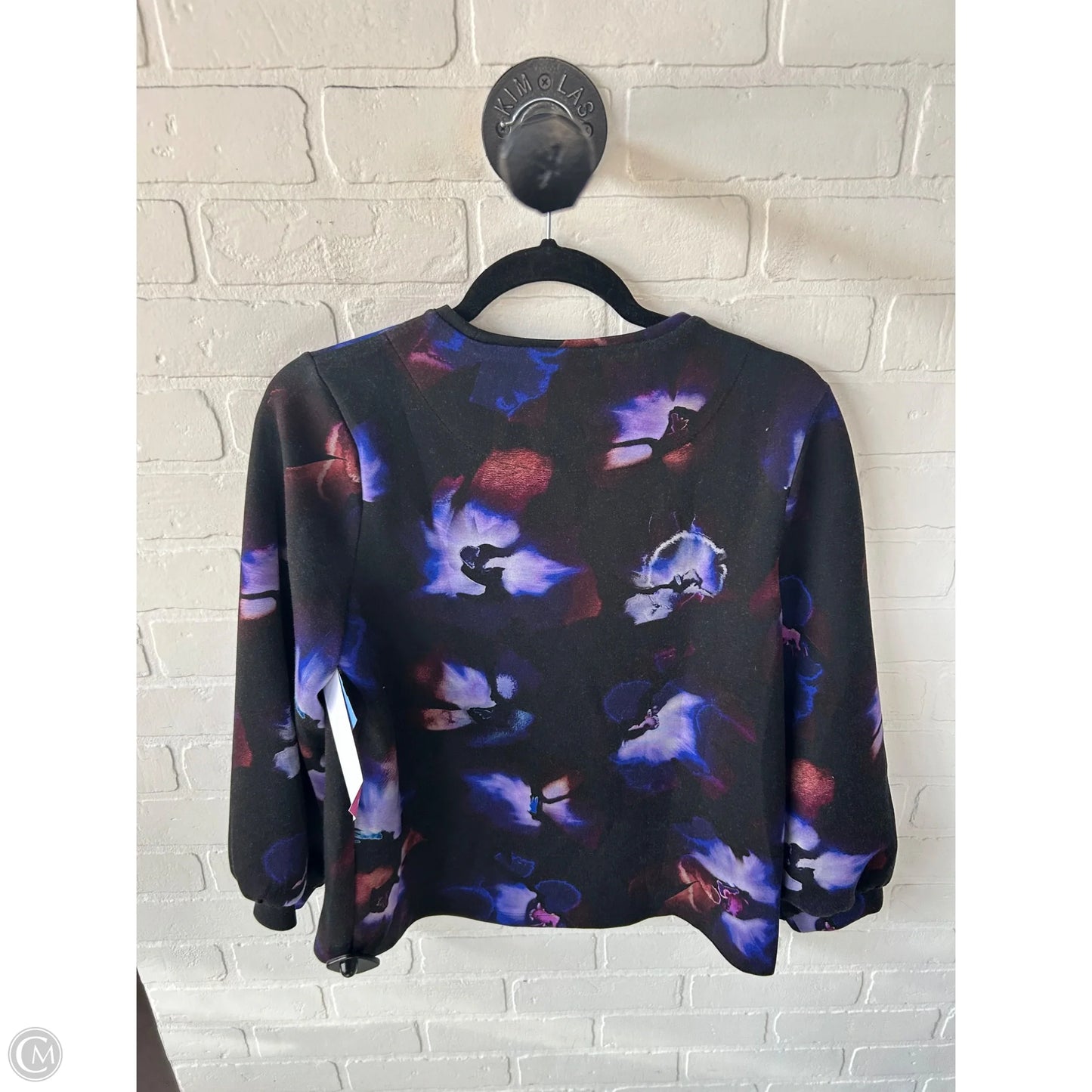 Sweatshirt Crewneck By Chicos In Black & Purple, Size: M