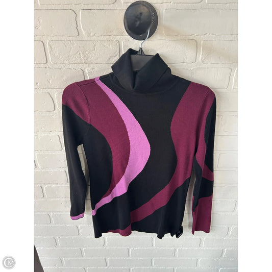 Sweater By Chicos In Black & Pink, Size: S