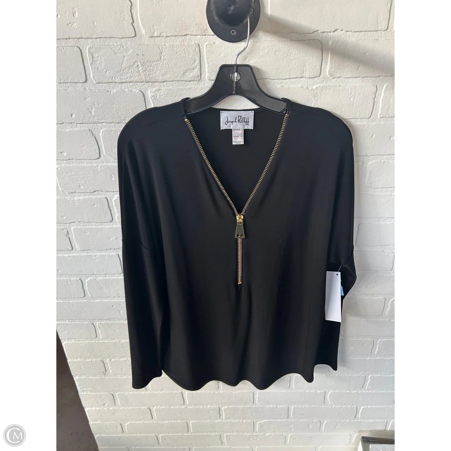 Top Long Sleeve By Joseph Ribkoff In Black & Blue, Size: M