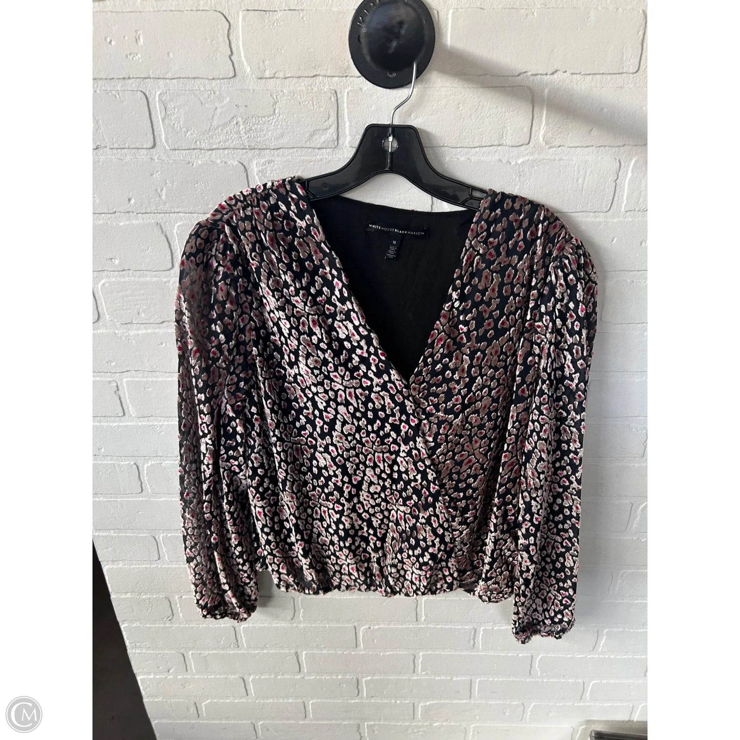 Top Long Sleeve By White House Black Market In Black & Tan, Size: M