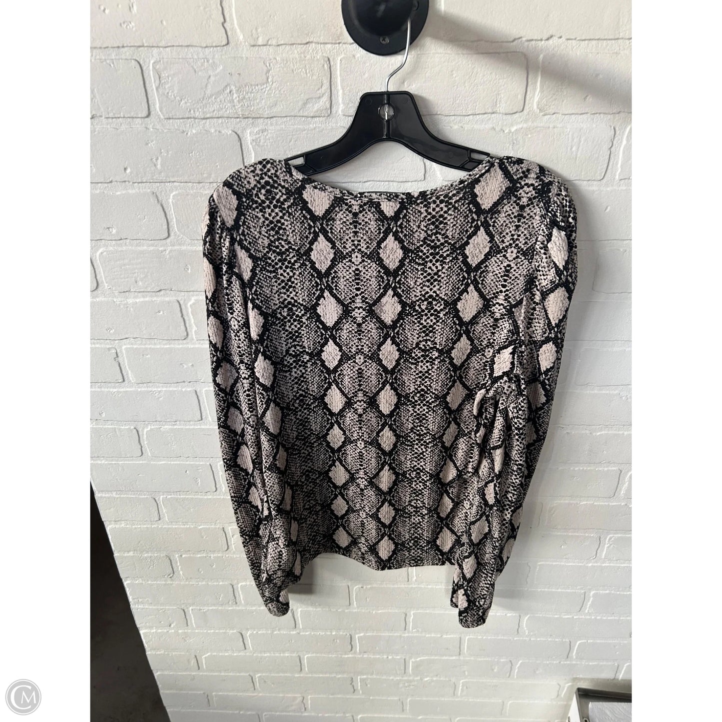 Top Long Sleeve By Saturday/sunday In Black & Cream, Size: L