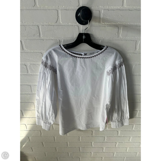 Top Long Sleeve By Madewell In White, Size: M