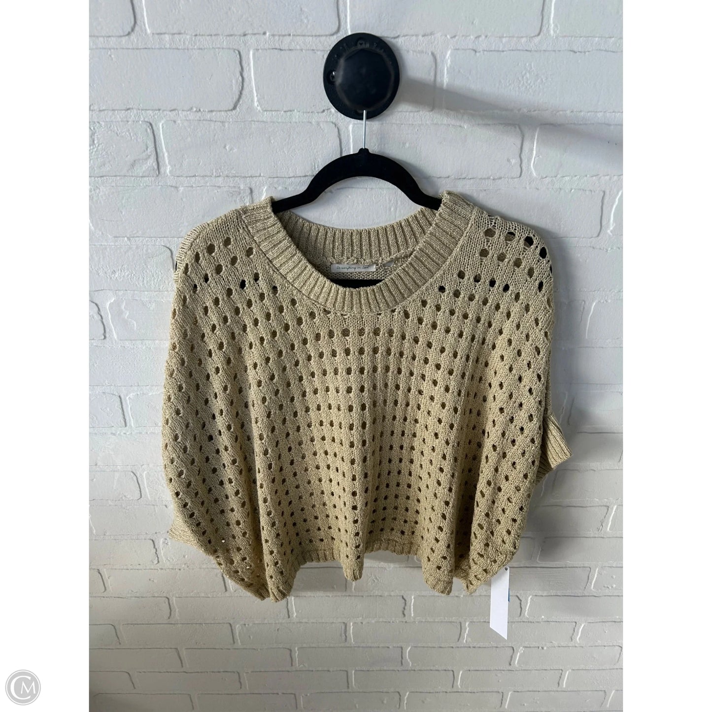 Sweater Short Sleeve By Do Everything In Love In Gold, Size: Osfm