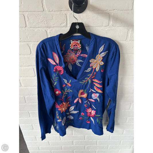 Top Long Sleeve Designer By Johnny Was In Blue, Size: L