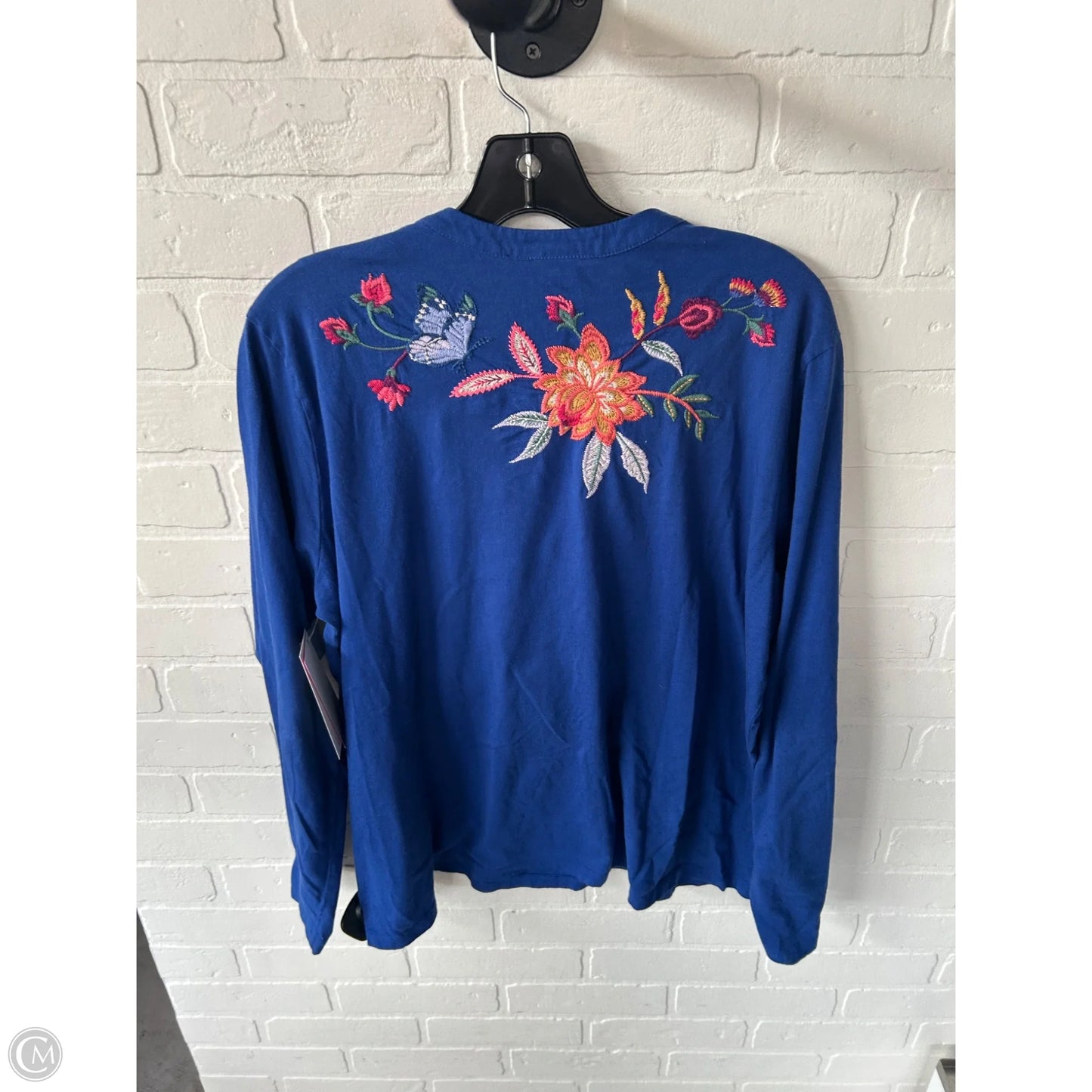 Top Long Sleeve Designer By Johnny Was In Blue, Size: L
