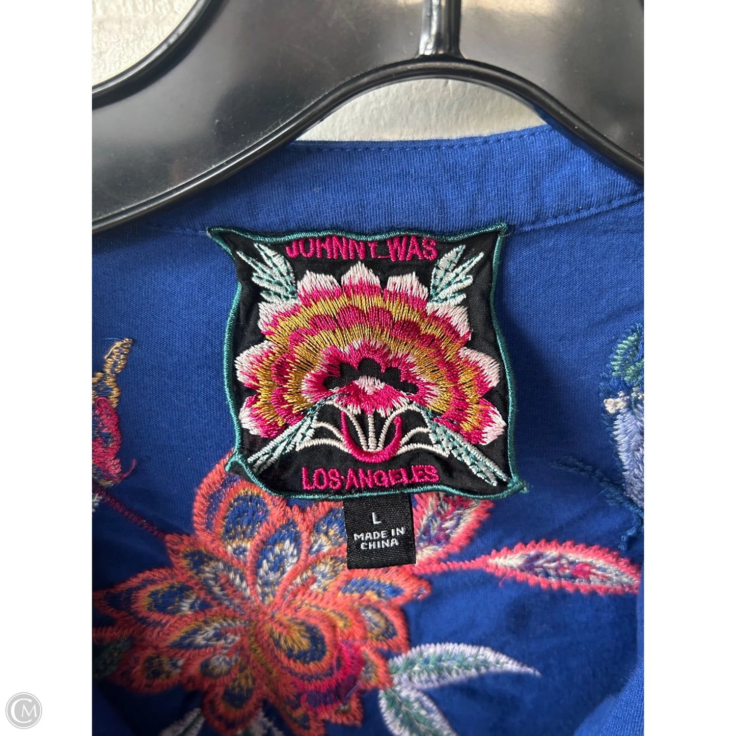 Top Long Sleeve Designer By Johnny Was In Blue, Size: L