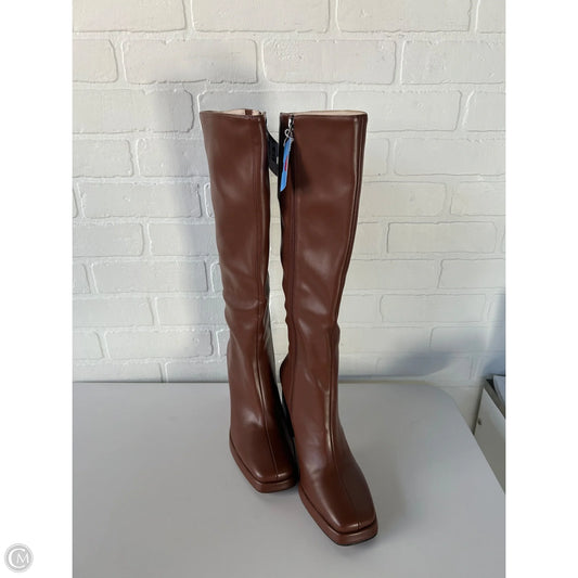 Boots Knee Heels By Clothes Mentor In Brown, Size: 8