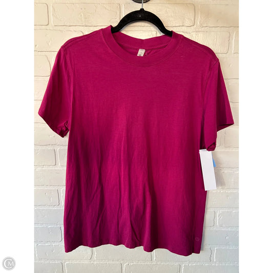 Athletic Top Short Sleeve By Lululemon In Pink, Size: S