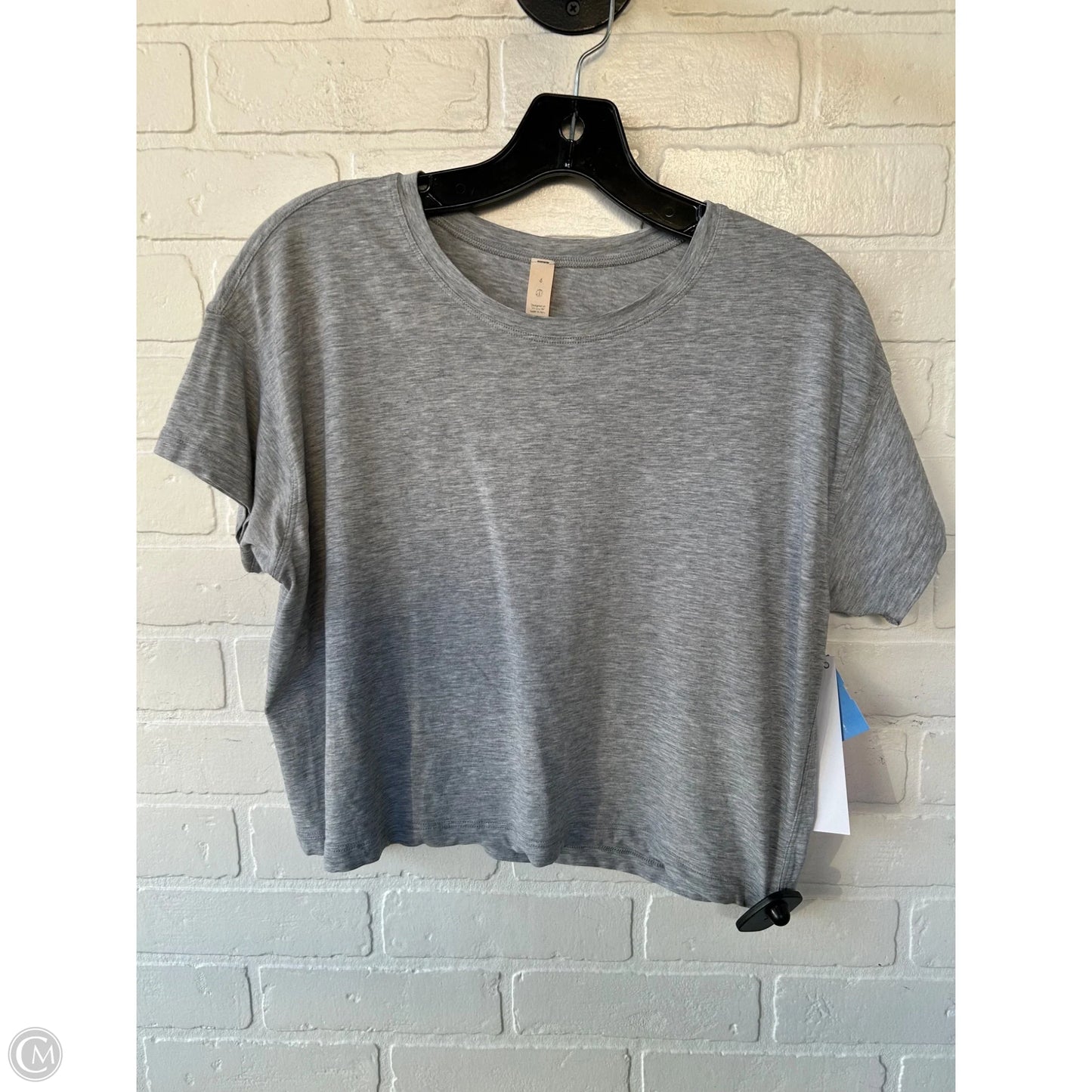 Athletic Top Short Sleeve By Lululemon In Grey, Size: S