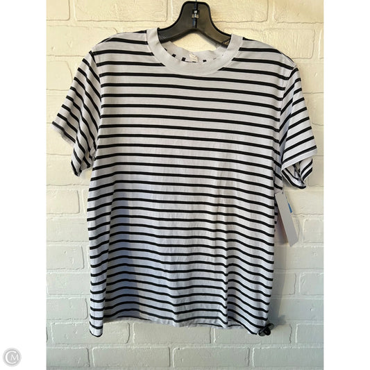 Athletic Top Short Sleeve By Lululemon In Black & White, Size: S