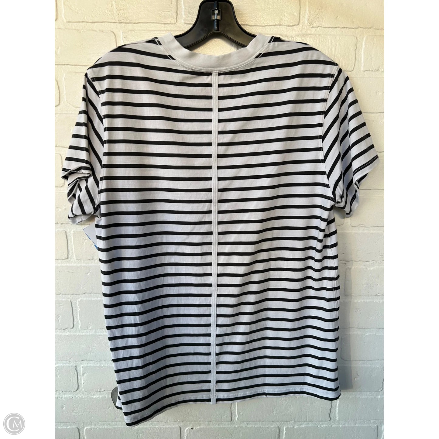 Athletic Top Short Sleeve By Lululemon In Black & White, Size: S