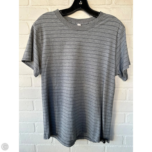 Athletic Top Short Sleeve By Lululemon In Grey, Size: S