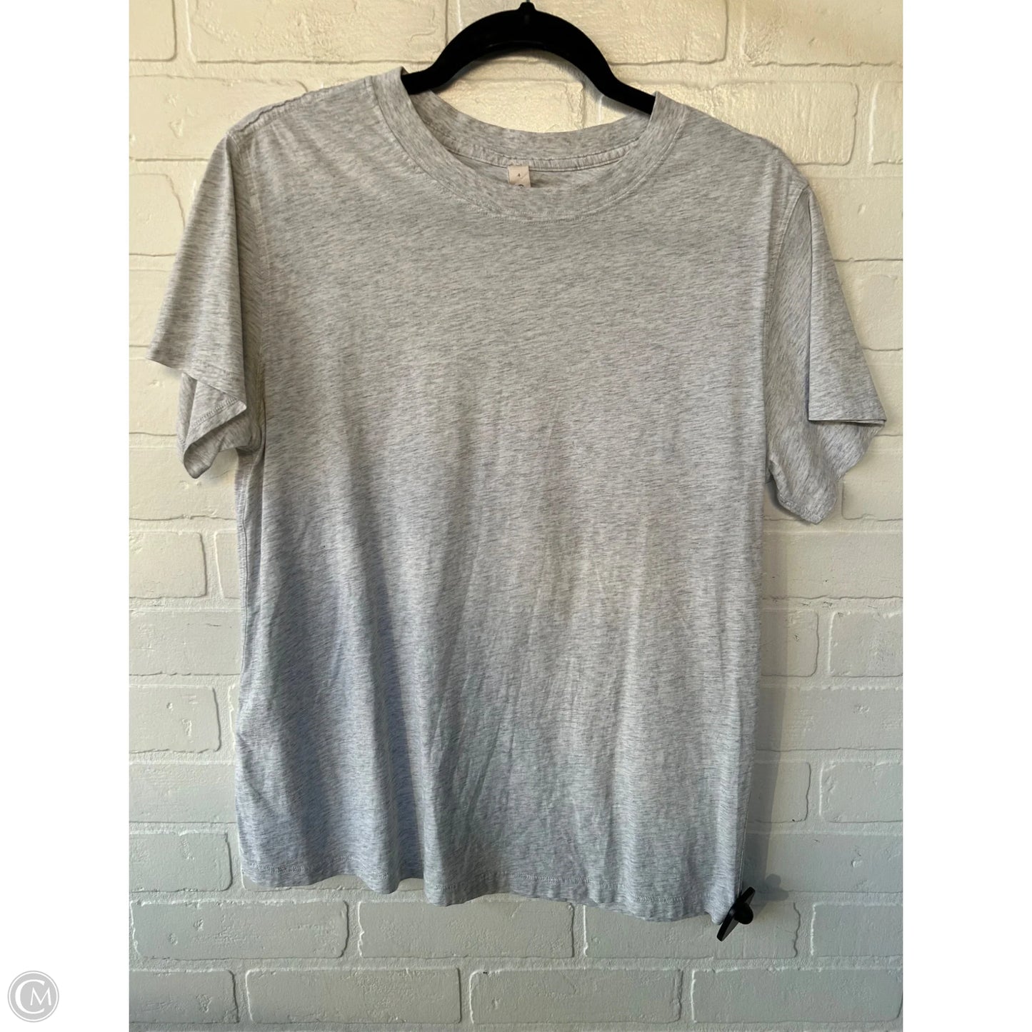 Athletic Top Short Sleeve By Lululemon In Grey, Size: S