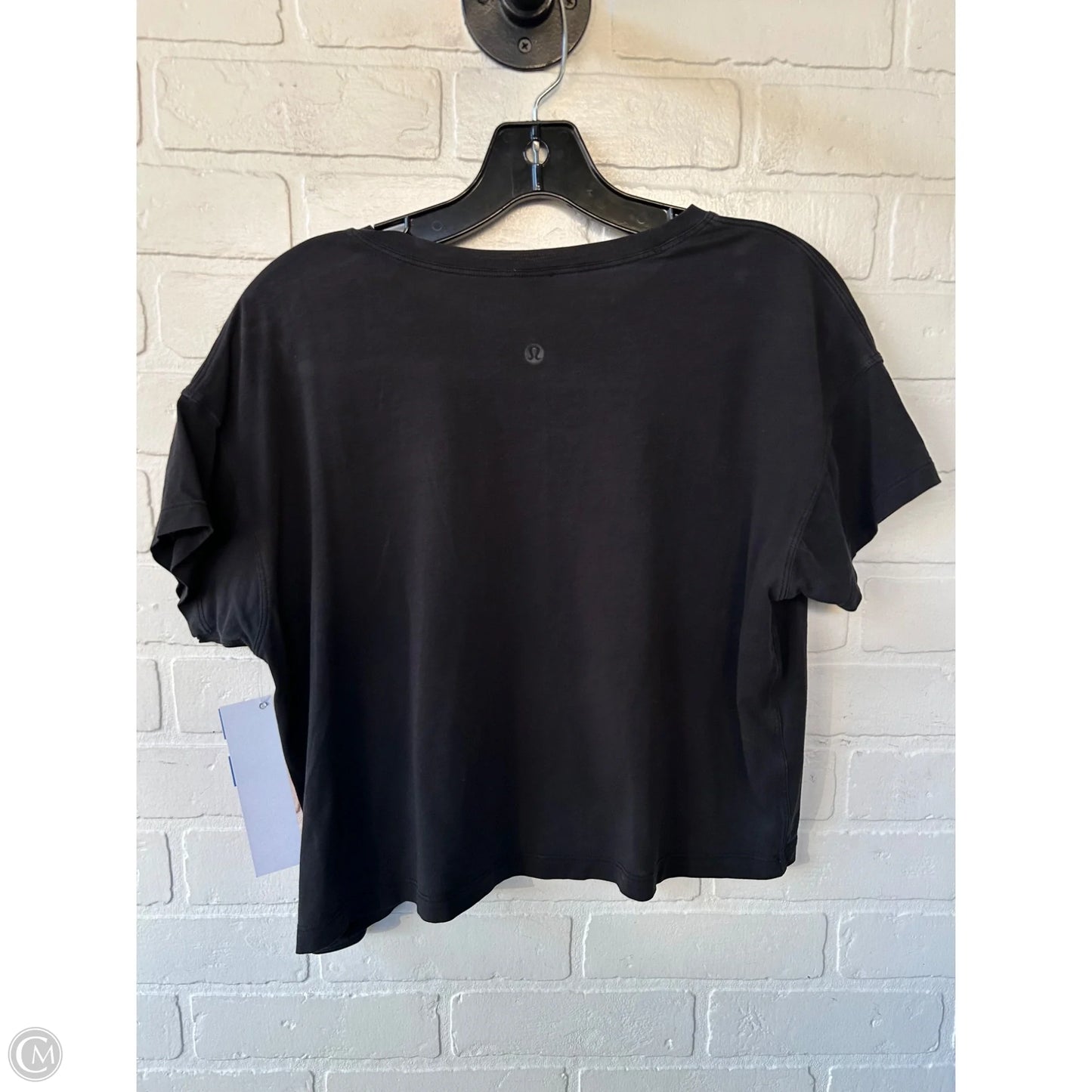Athletic Top Short Sleeve By Lululemon In Black, Size: S