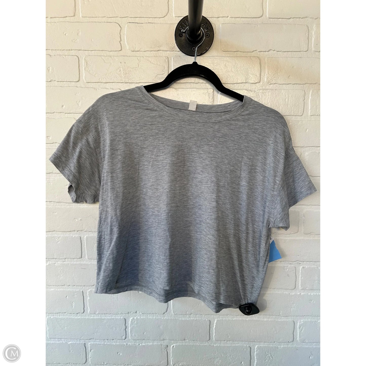 Athletic Top Short Sleeve By Lululemon In Grey, Size: S