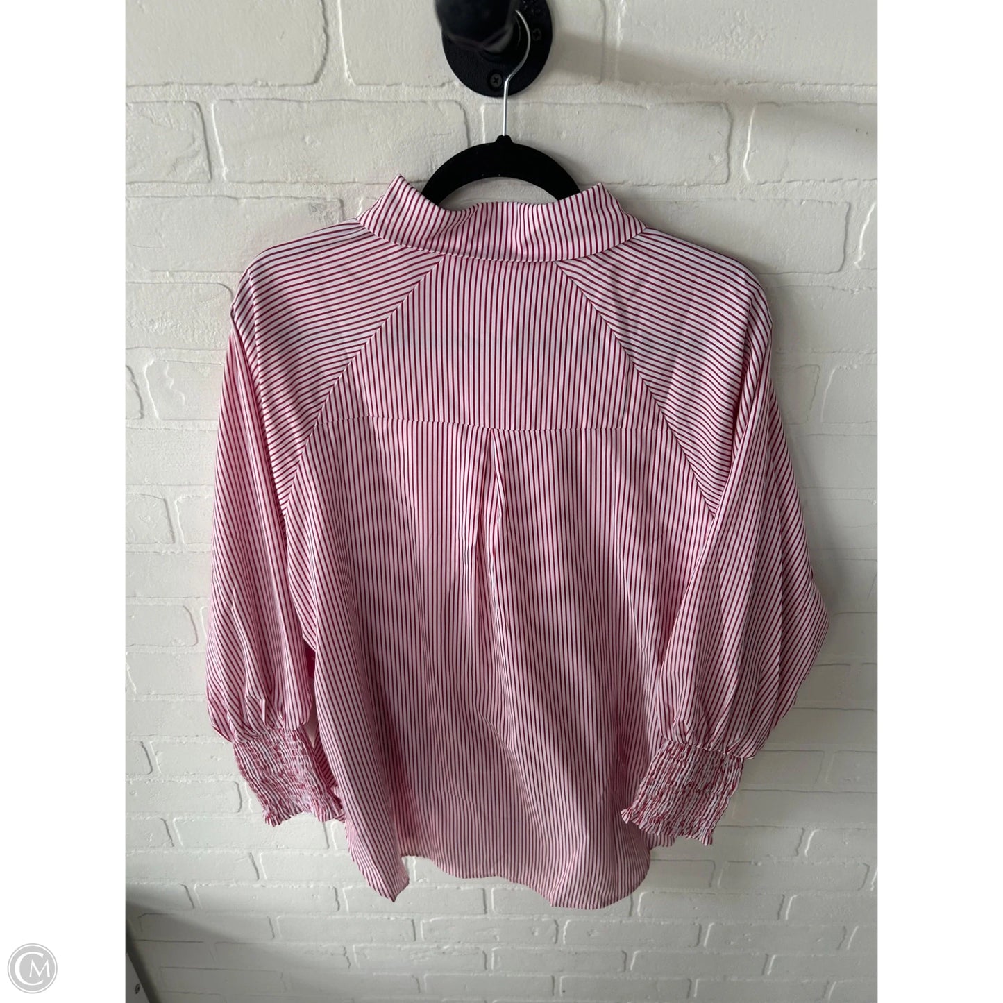 Top Long Sleeve By Clothes Mentor In Red & White, Size: L