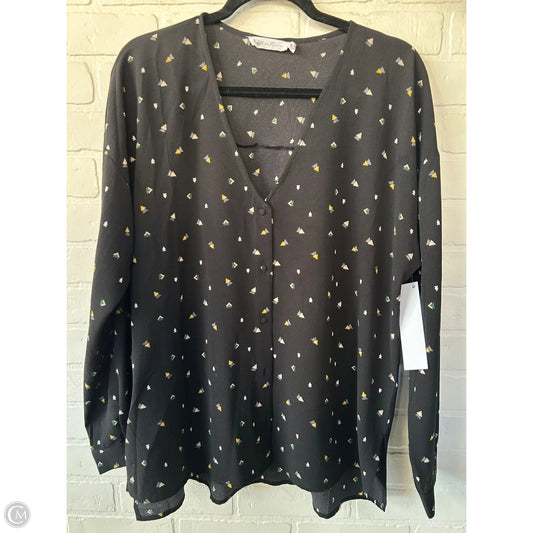 Top Long Sleeve By All In Favor In Black, Size: Xl