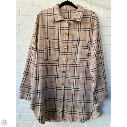 Jacket Shirt By Clothes Mentor In Brown & Tan, Size: Xl