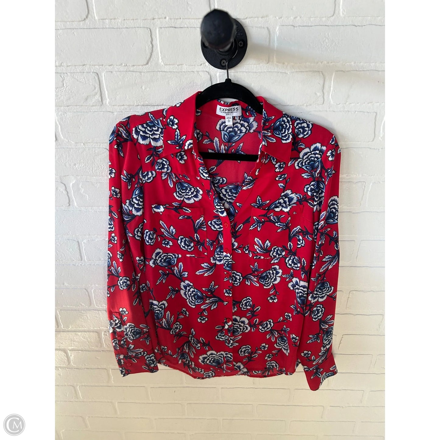 Top Long Sleeve By Express In Red, Size: S