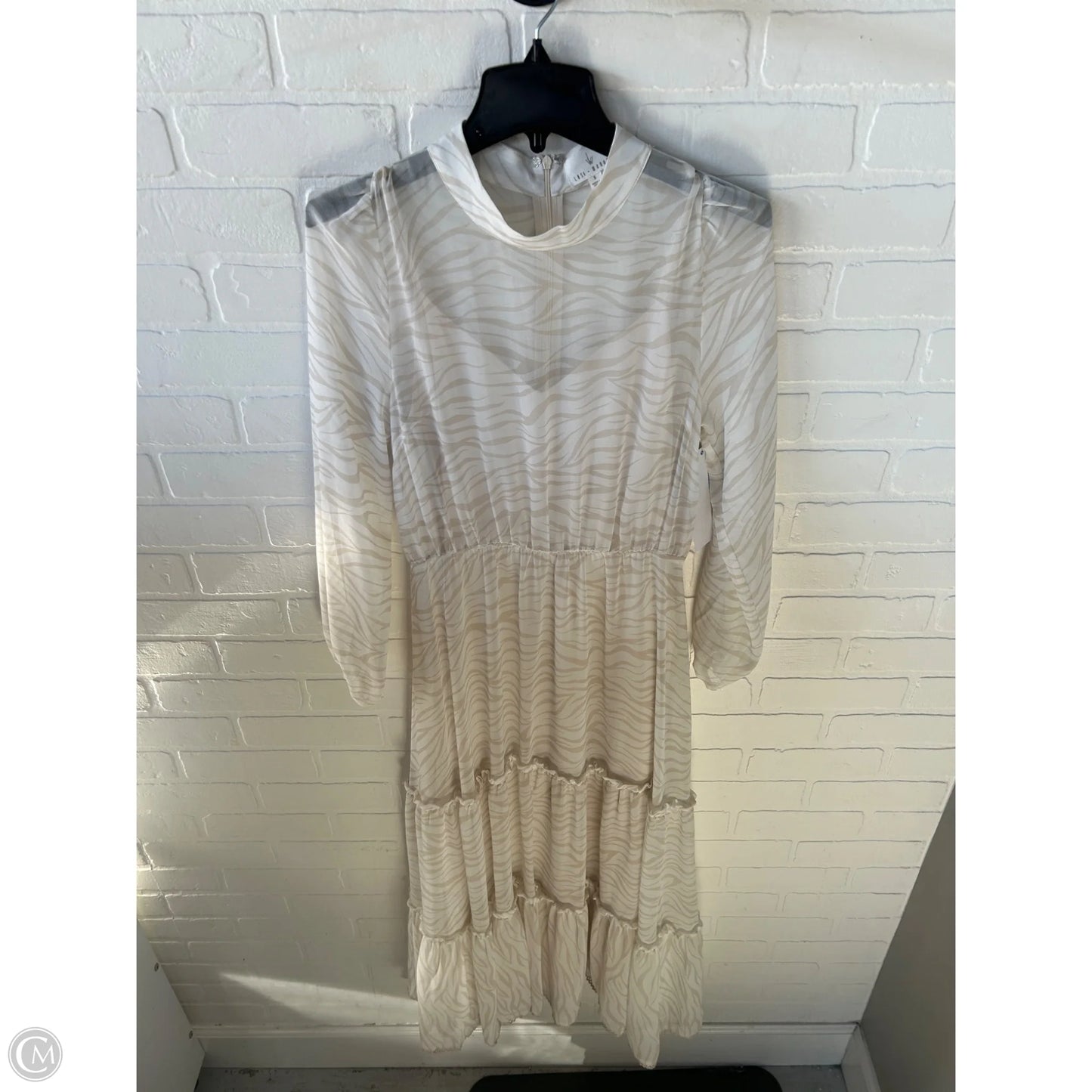 Dress Casual Maxi By Cmc In Tan & White, Size: S